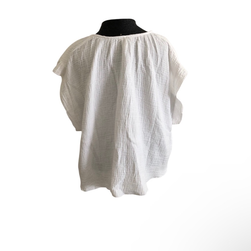 Joie White Gauze Tie-Front Tunic - Picture 3 of 3
